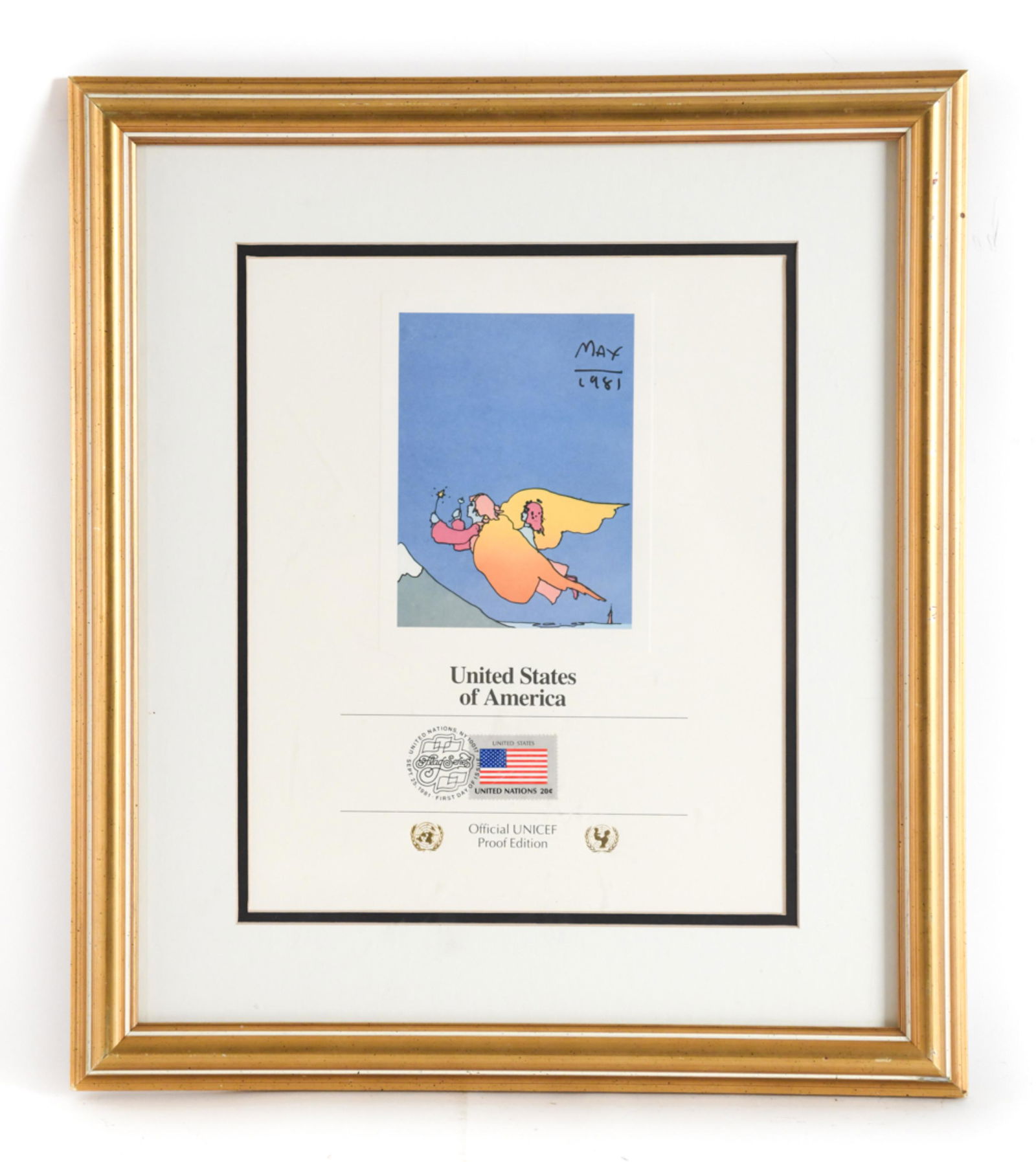 PETER MAX UNICEF STAMP (1 of 8)