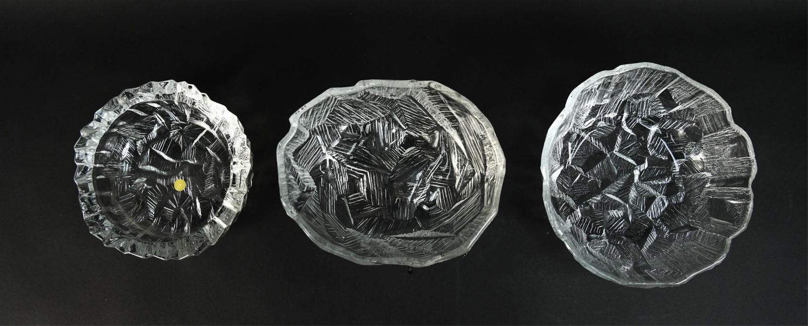 (3) HEAVY MID-CENTURY MODERN HOYA CRYSTAL BOWLS (1 of 11)