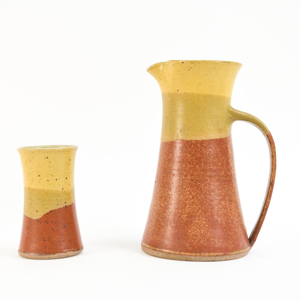 PAIR MID-CENTURY SIGNED STUDIO ART POTTERY VESSELS (1 of 12)