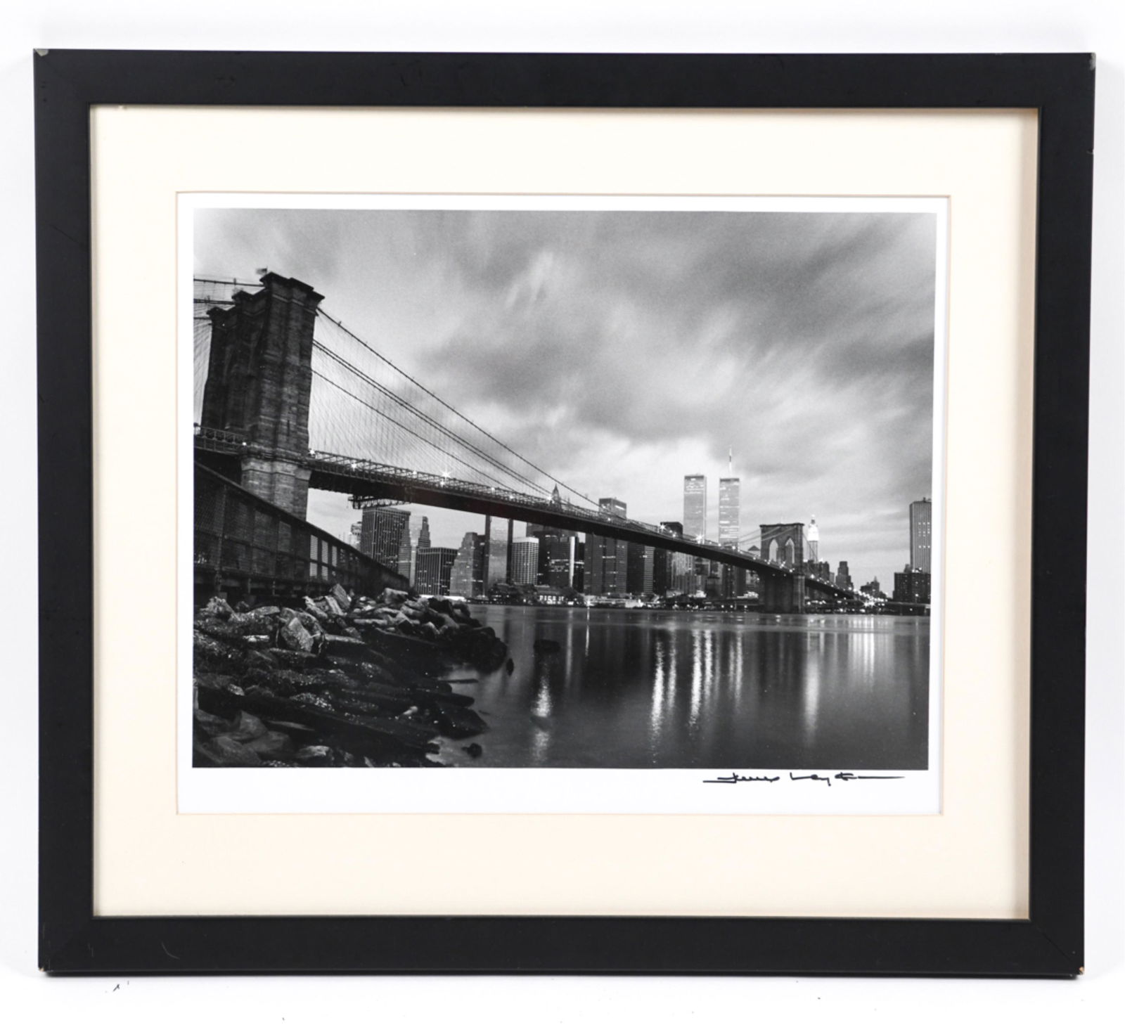 SIGNED PHOTOGRAPH BRIDGE & TWIN TOWERS (1 of 5)
