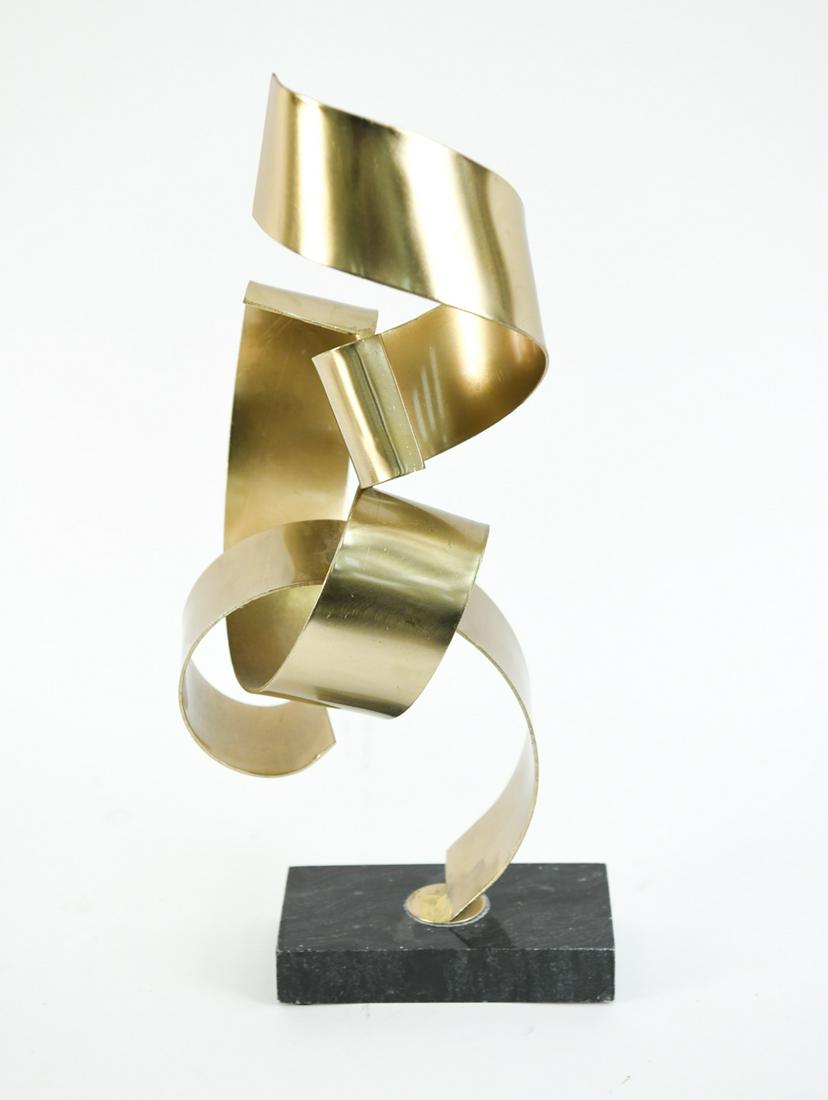 ABSTRACT BRUSHED METAL RIBBON SCULPTURE (1 of 11)