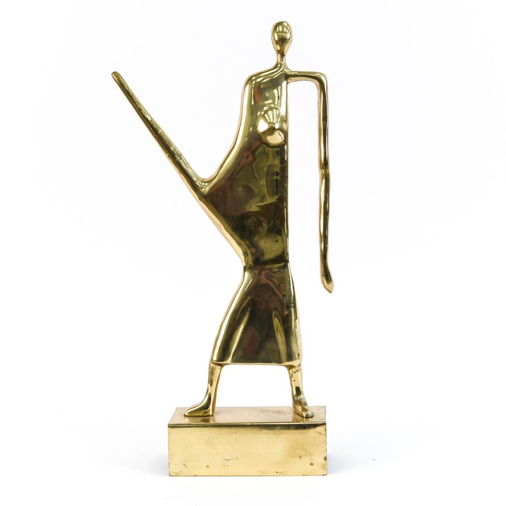 MODERNIST FIGURATIVE BRASS SCULPTURE (1 of 8)