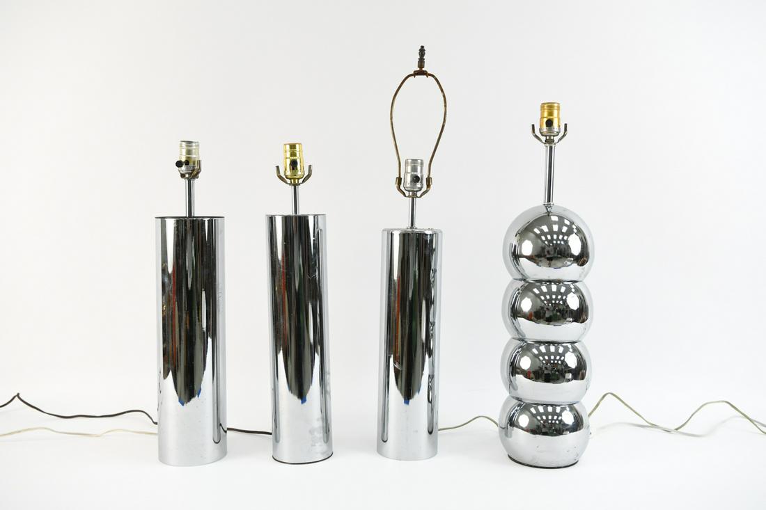 (4) VINTAGE CHROME TABLE LAMPS (1 of 16)