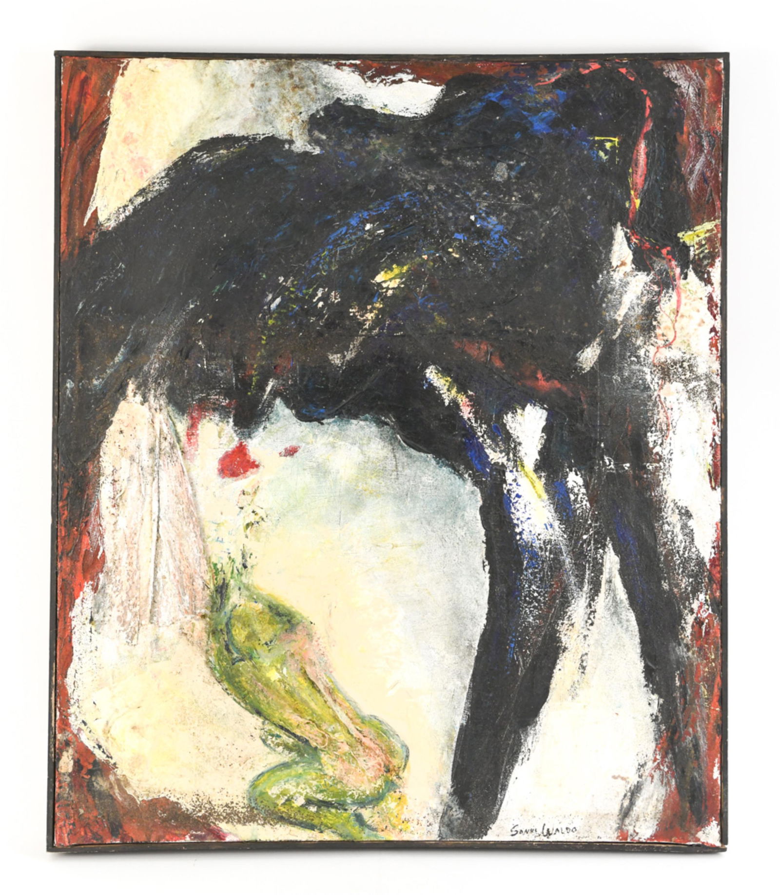 MODERNIST OIL WITH COLLAGE (1 of 7)