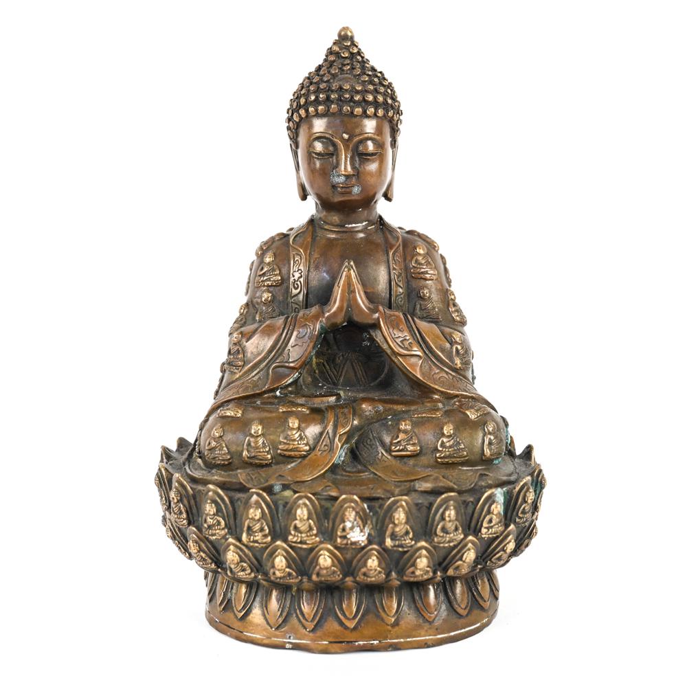 VINTAGE CHINESE BRASS BUDDHA (1 of 11)