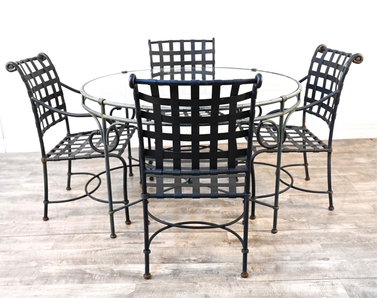 IRON OUTDOOR TABLE & (4) CHAIRS (1 of 15)