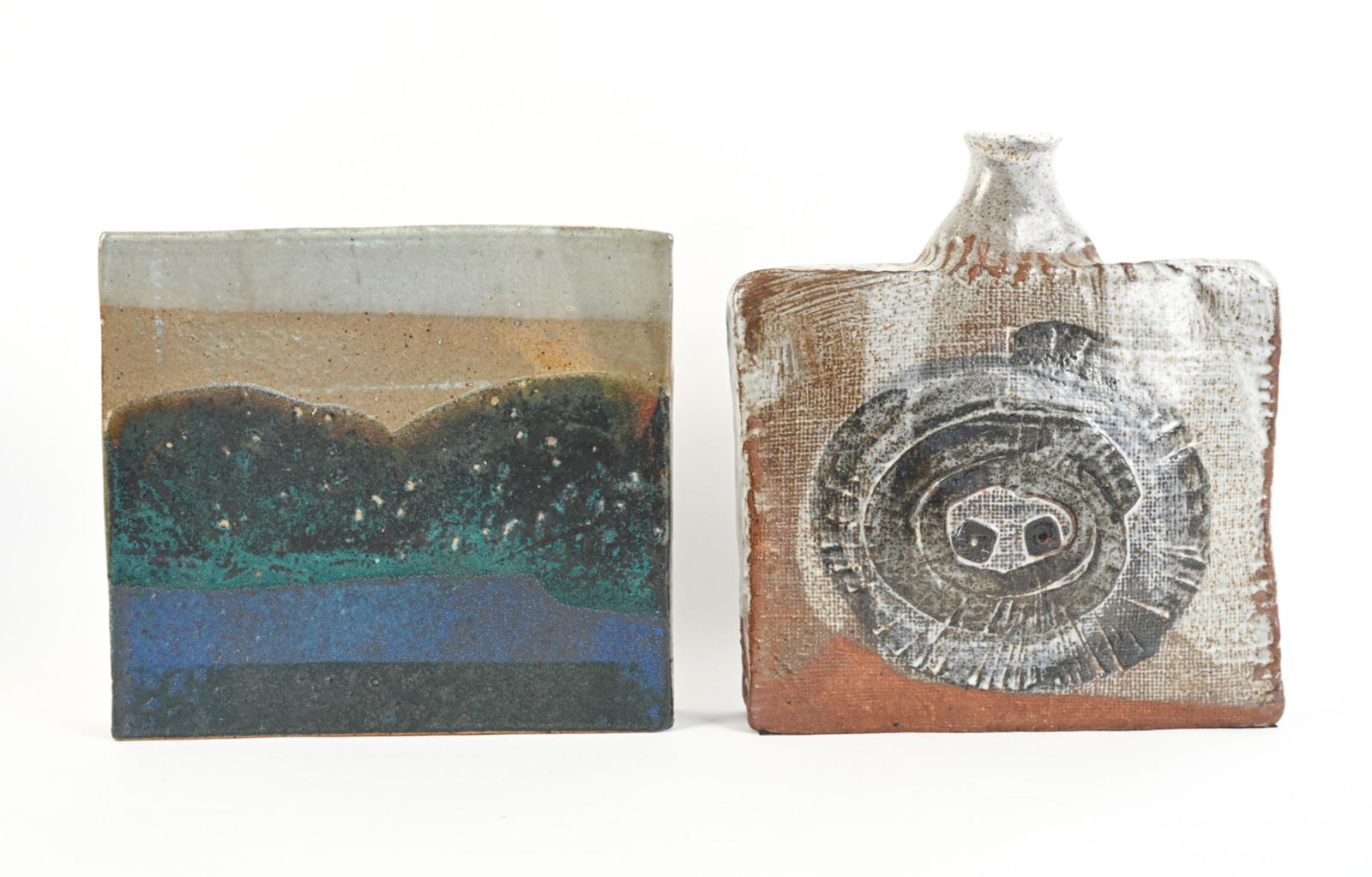 (2) SIGNED STUDIO CERAMIC VASES, 1970'S/80'S (1 of 11)