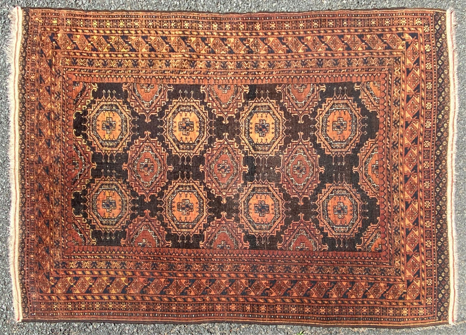 VINTAGE HAND-WOVEN AFGHAN WOOL RUG (1 of 11)