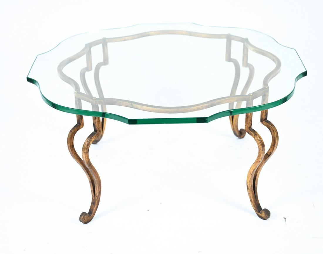 MODERN GILT STYLE FINISH IRON COFFEE TABLE (1 of 7)