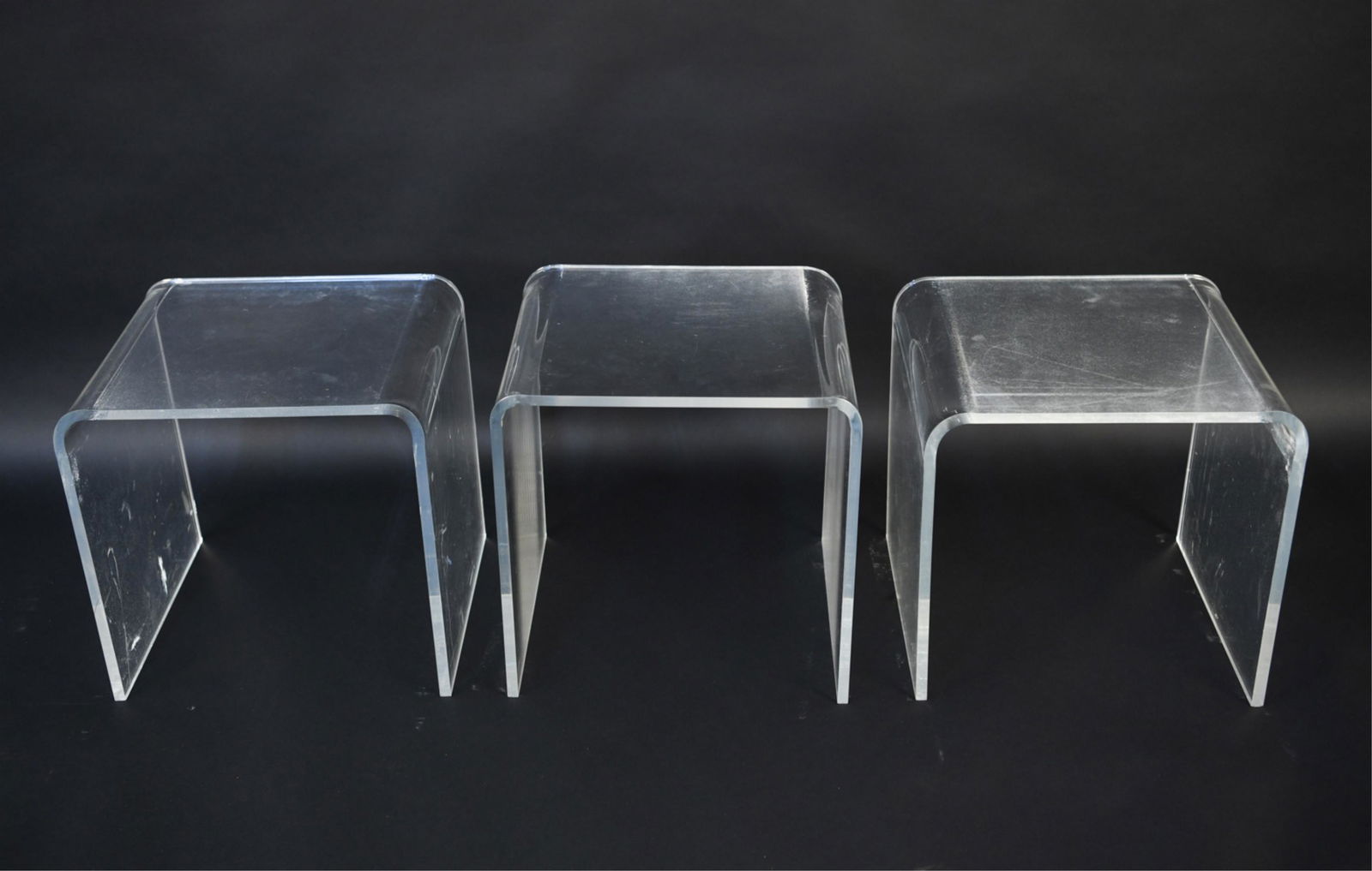 (3) LUCITE SIDE TABLES (1 of 12)