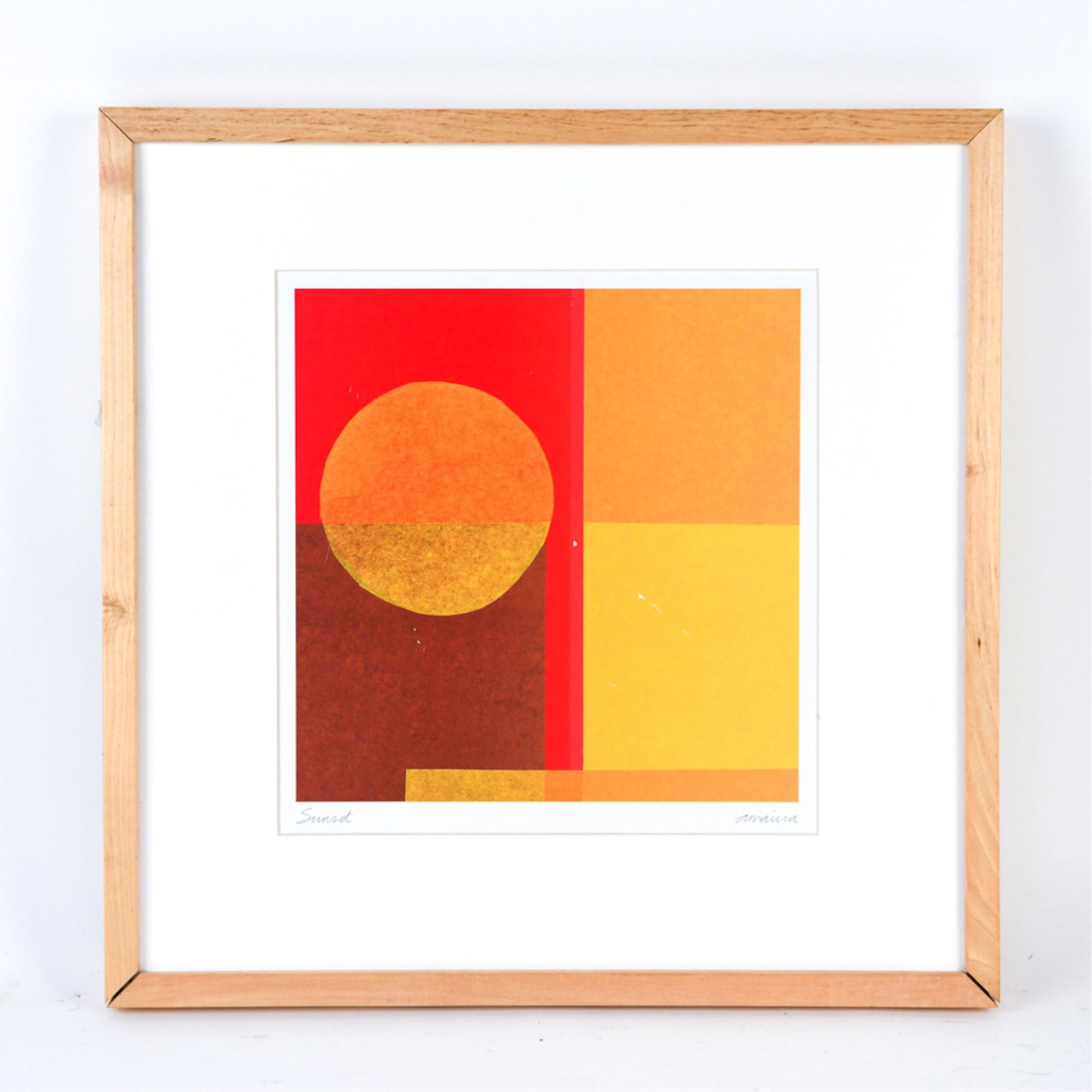 1990'S AMAINA "SUNSET" ABSTRACT LITHOGRAPH (1 of 7)