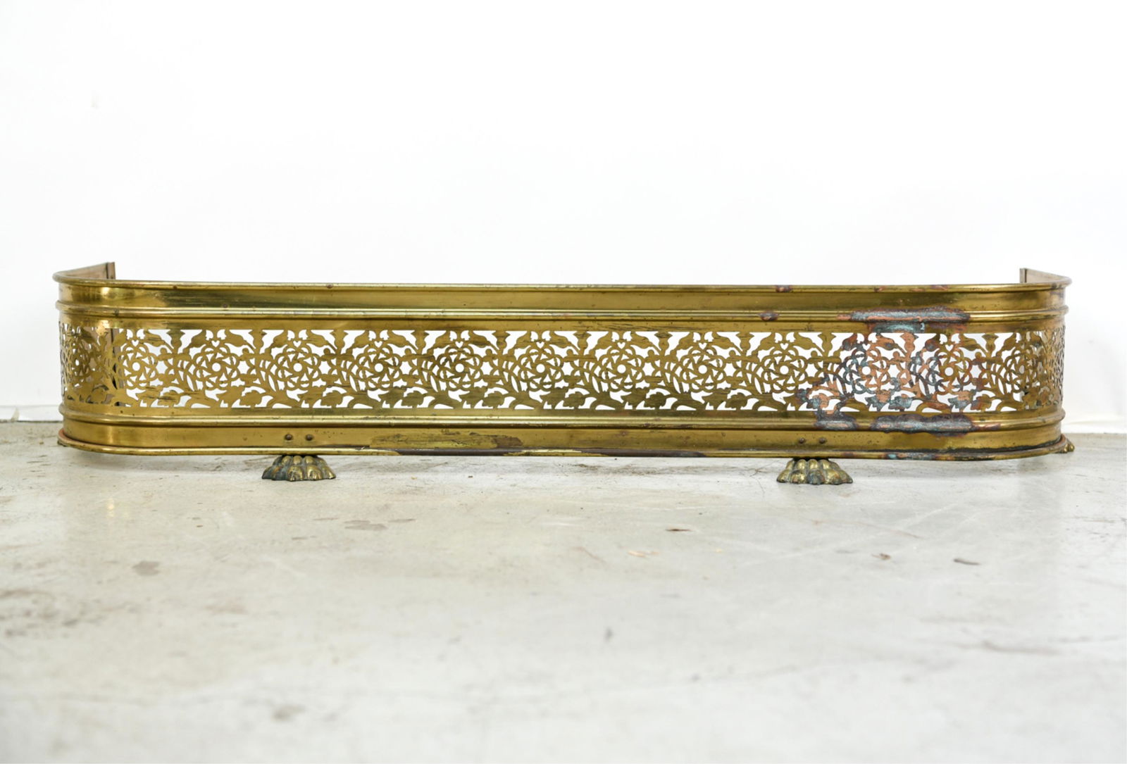 PIERCED BRASS FIRE FENDER (1 of 6)