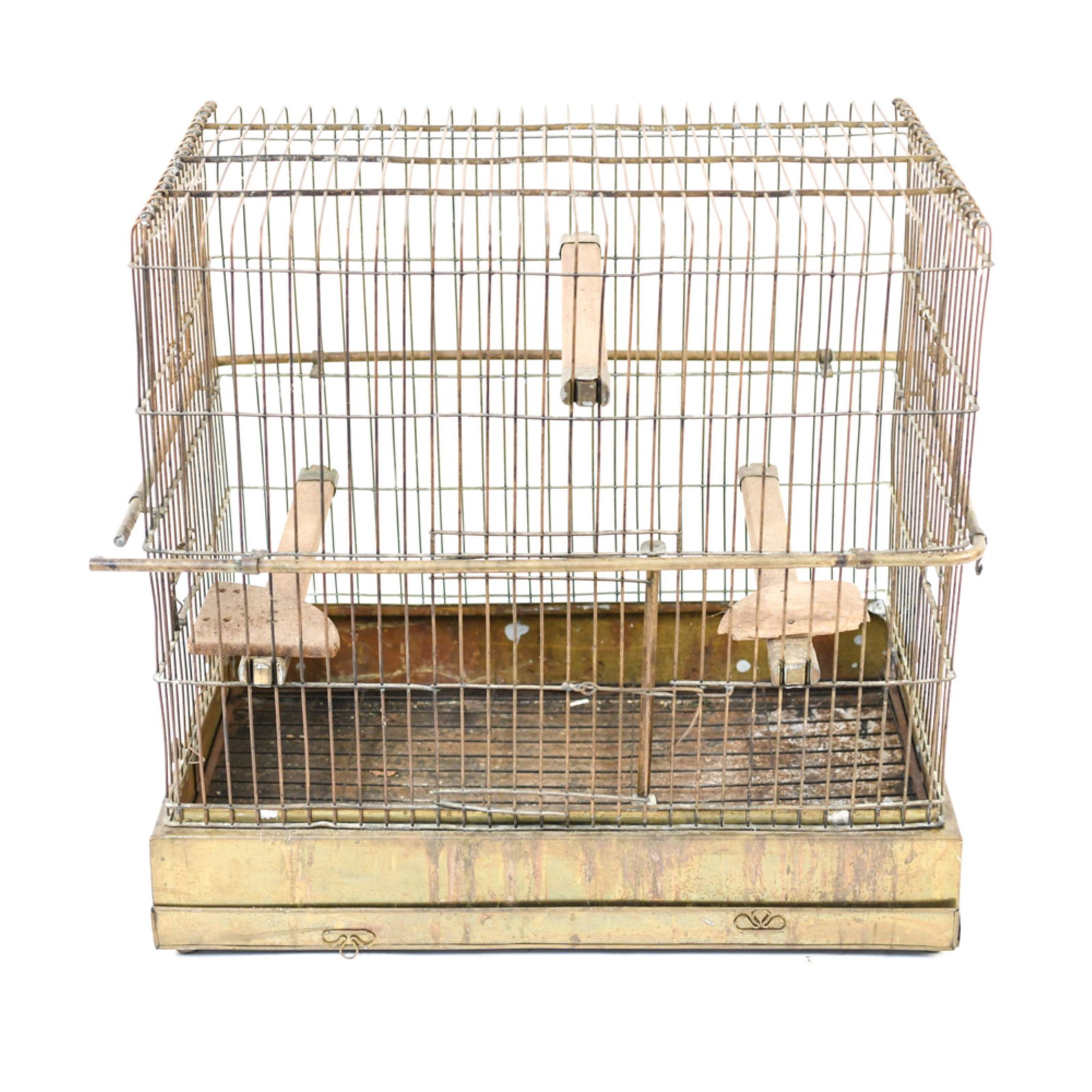LARGE VINTAGE BRASS PARROT CAGE / BIRD CAGE (1 of 13)