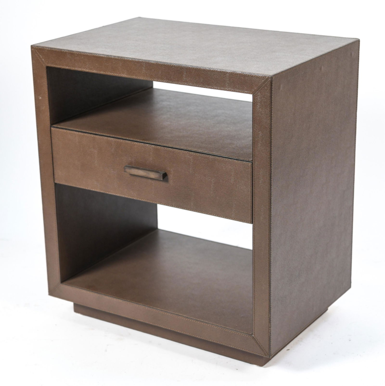 B. HOME INTERIORS ITALIAN LEATHER WRAPPED TABLE (1 of 8)