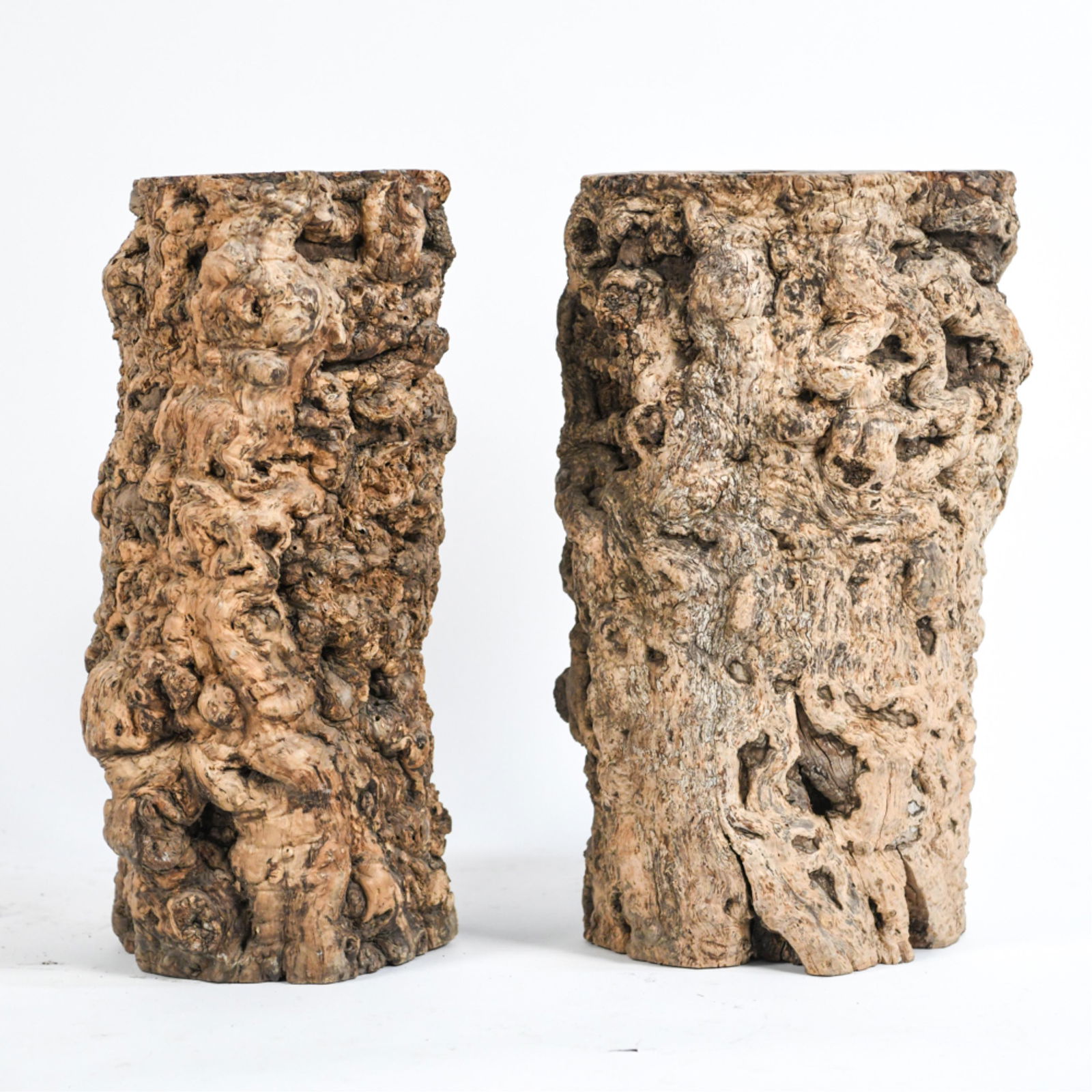 (2) WOODEN CORK PEDESTALS (1 of 9)