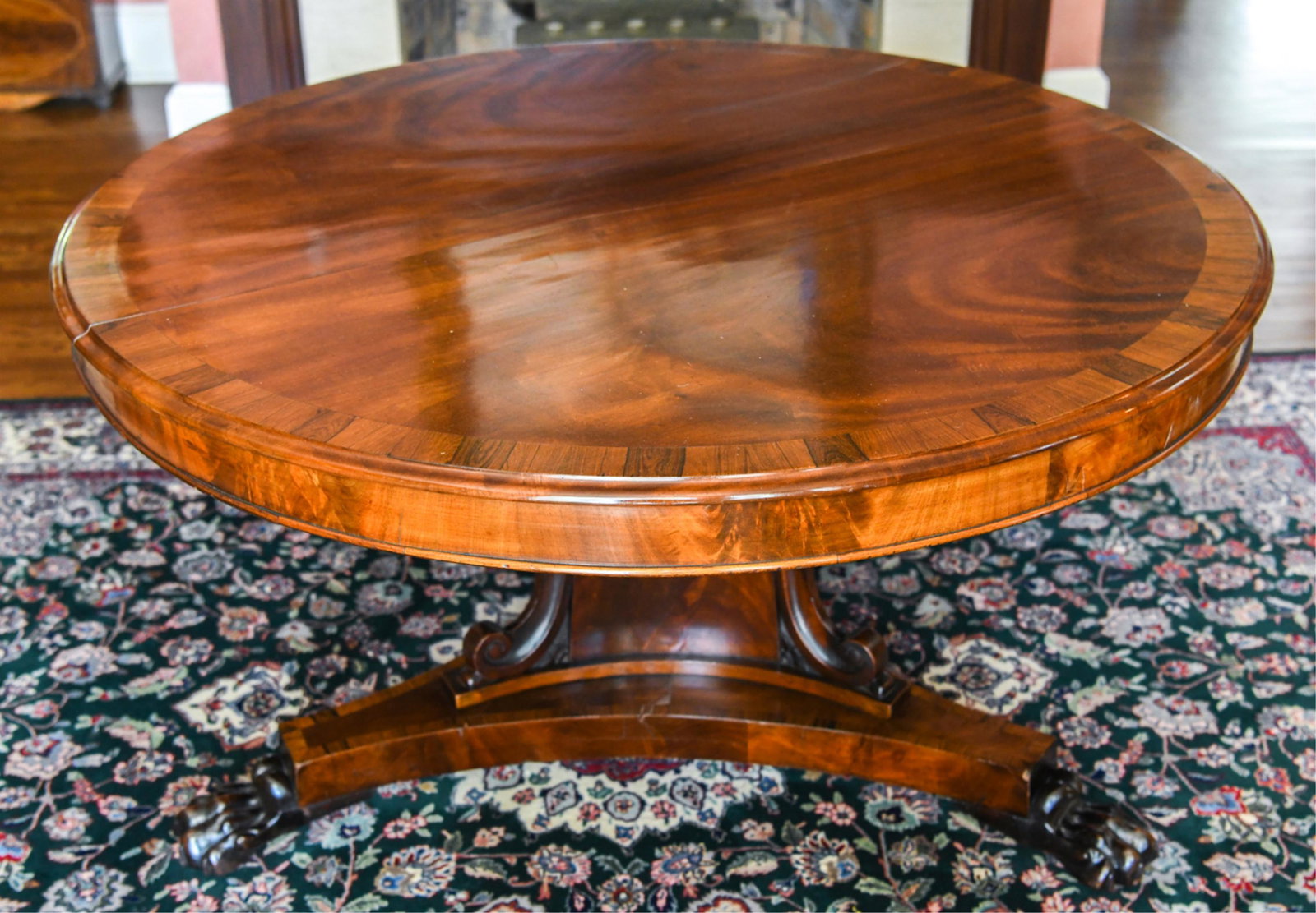 ANTIQUE REGENCY CENTER TABLE (1 of 7)