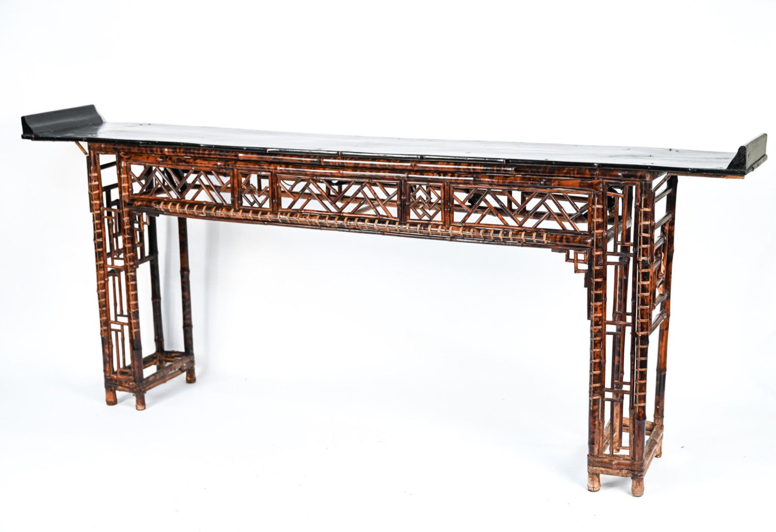 CHINOISERIE TORTOISE BAMBOO ALTAR CONSOLE TABLE (1 of 19)