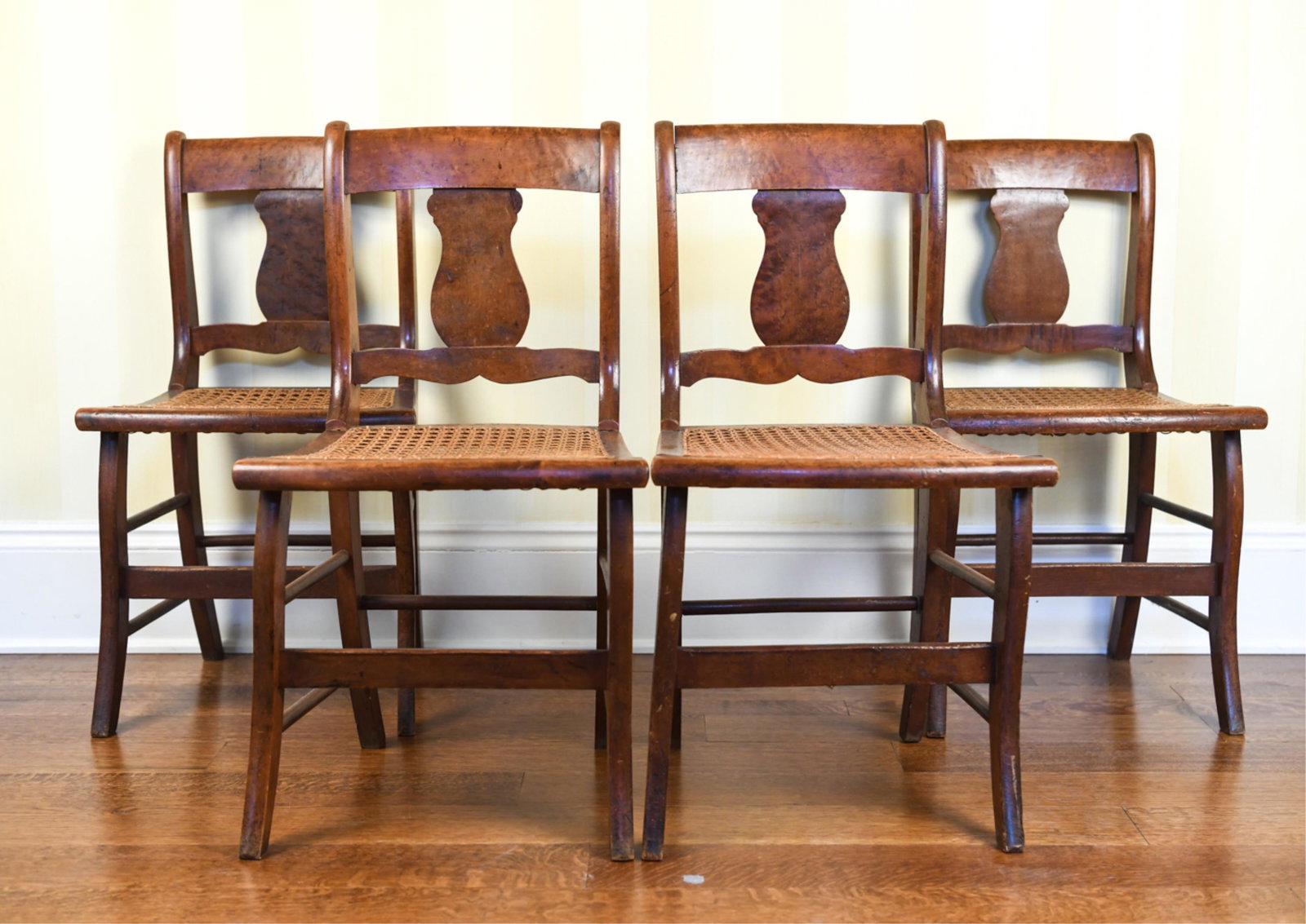 (4) REGENCY STYLE CANE SEAT CHAIRS (1 of 15)