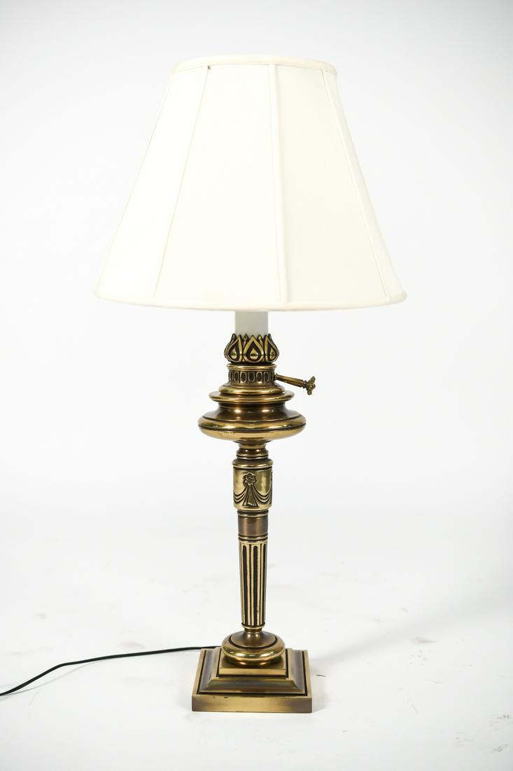 VINTAGE BRASS NEOCLASSICAL TORCH-FORM TABLE LAMP (1 of 14)