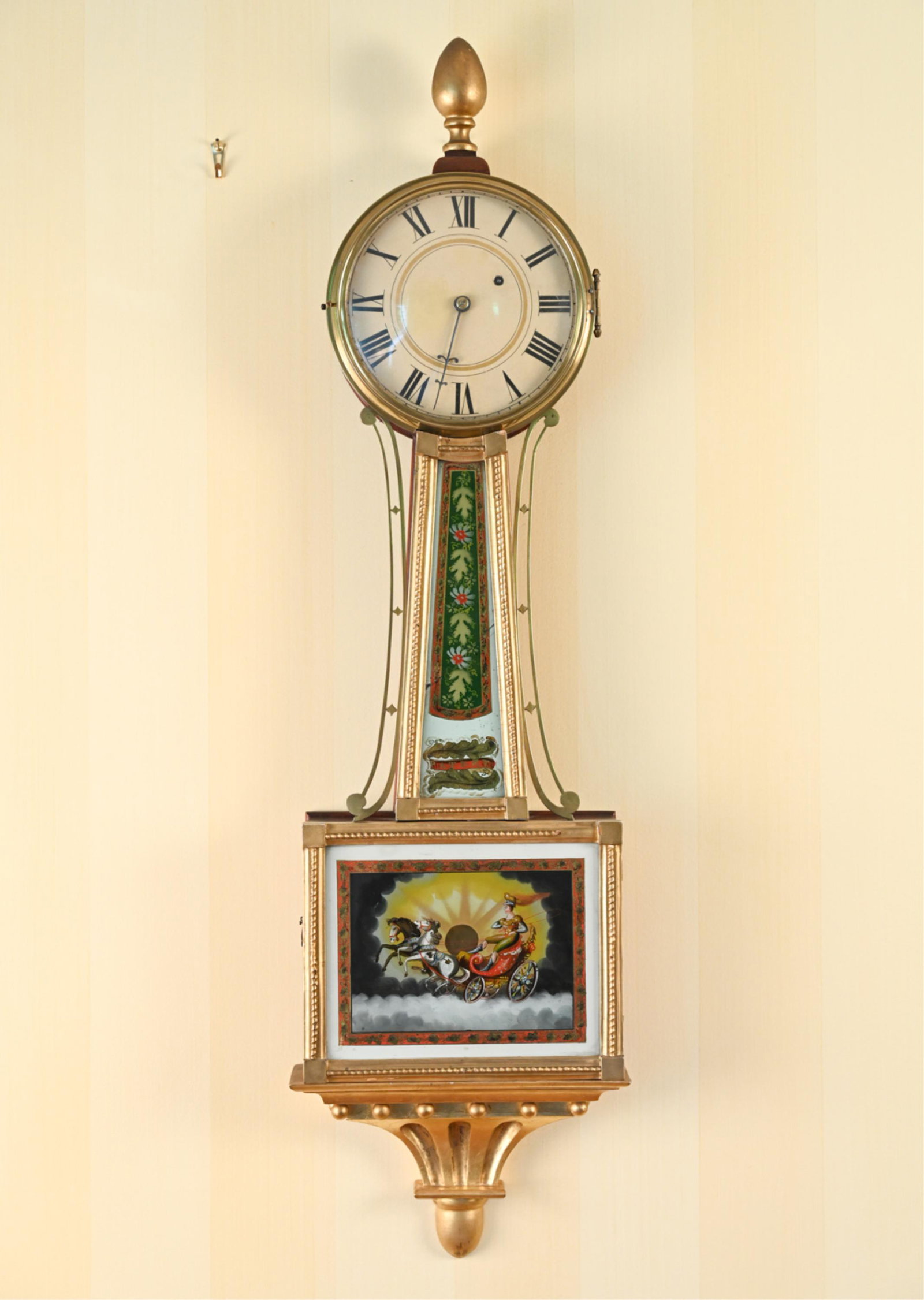 ANTIQUE REVERSE-PAINTED BANJO CLOCK (1 of 14)