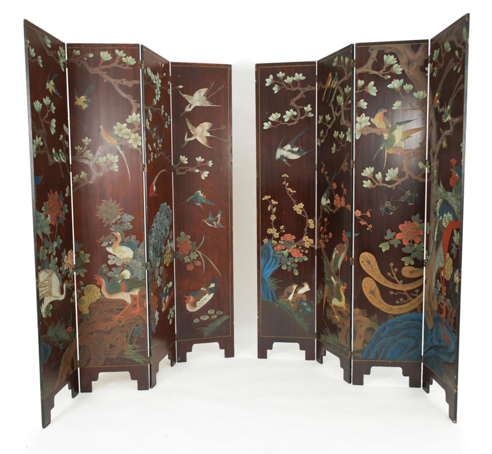 PAIR OF 4 PANEL ASIAN SCREENS (1 of 20)