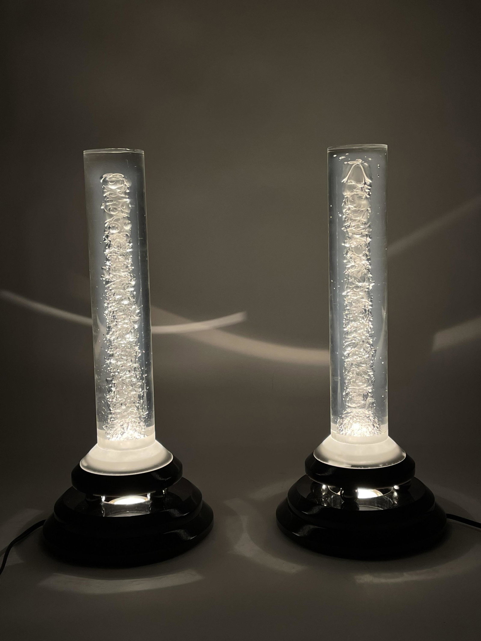 PAIR OF 1970'S SHLOMI HAZIZA LUCITE "BUBBLE" LAMPS (1 of 12)