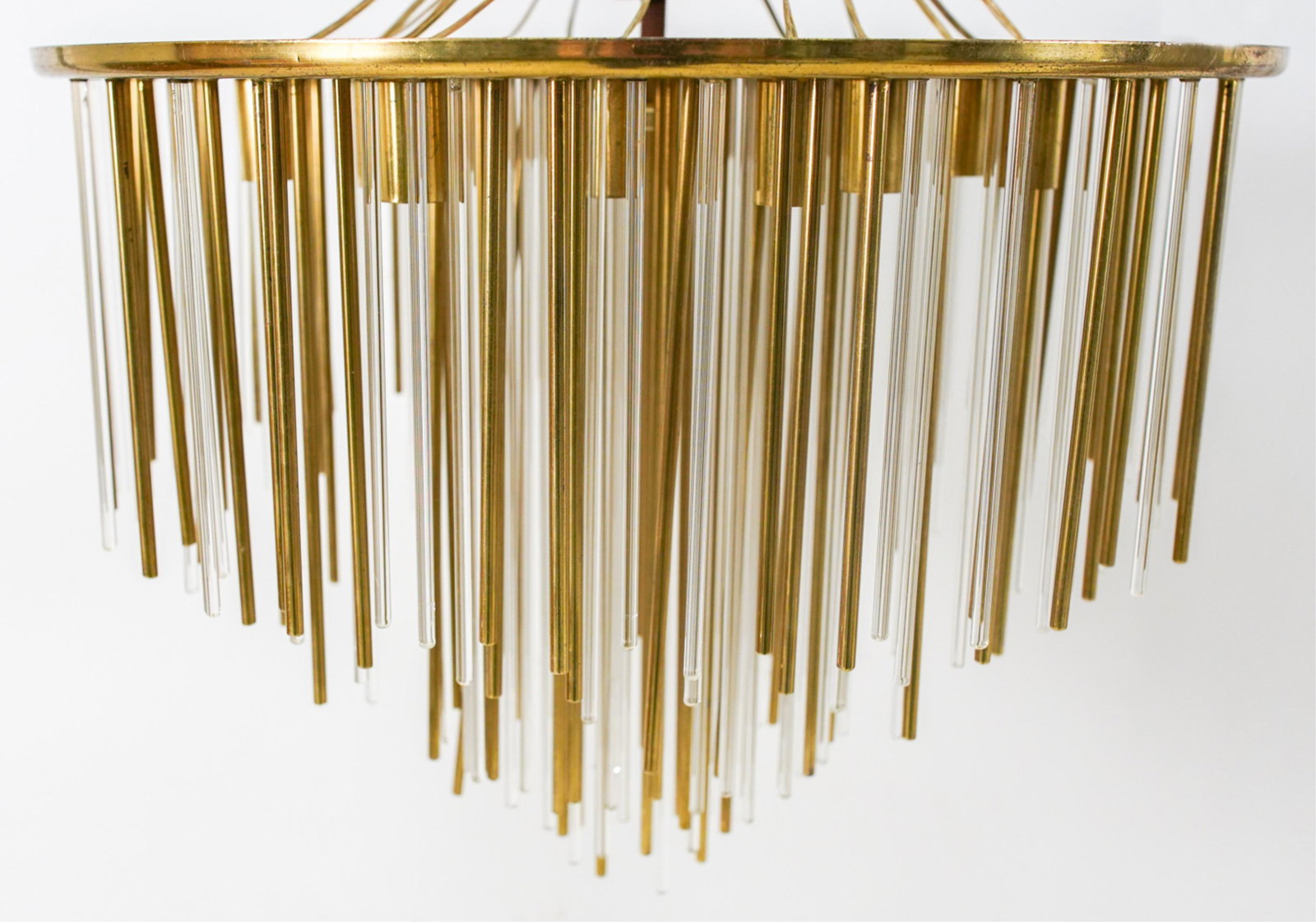 DROP CRYSTAL AND BRASS ROD CHANDELIER (1 of 7)