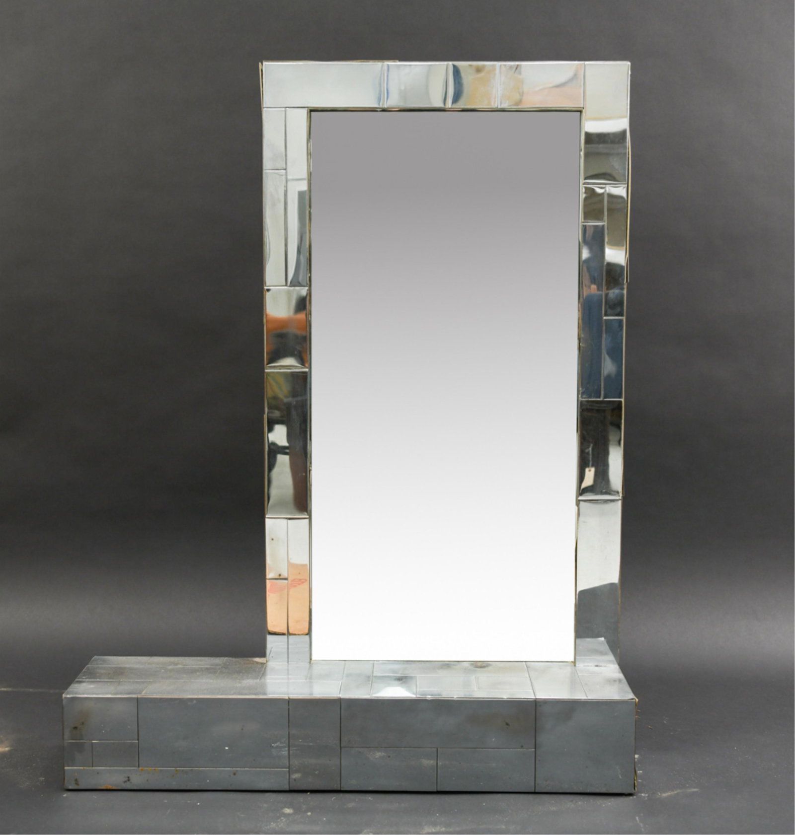 PAUL EVANS STYLE PATCHWORK CHROME CLAD MIRROR (1 of 9)