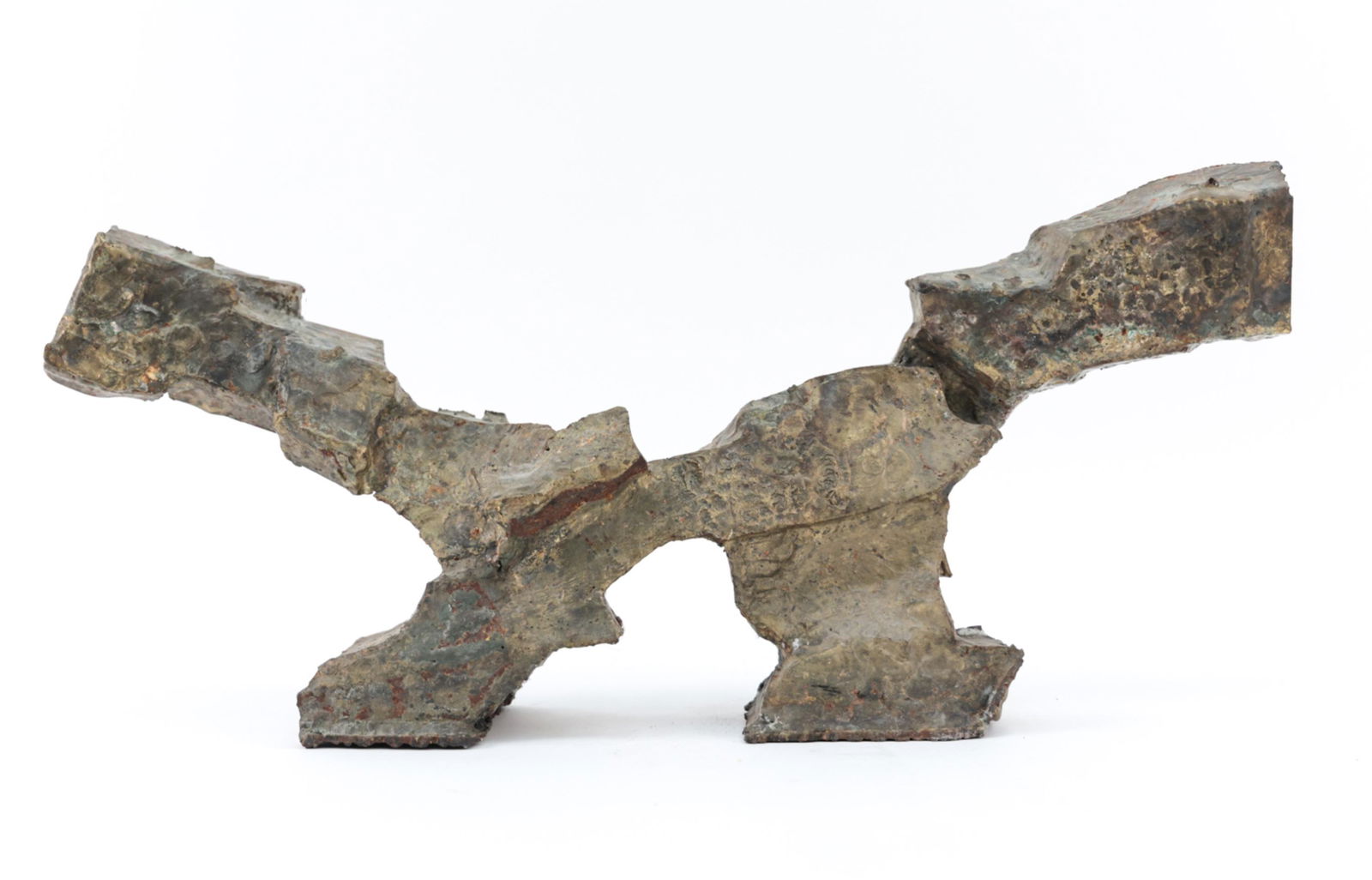 BRUTALIST BRASS AND STEEL ABSTRACT SCULPTURE (1 of 12)