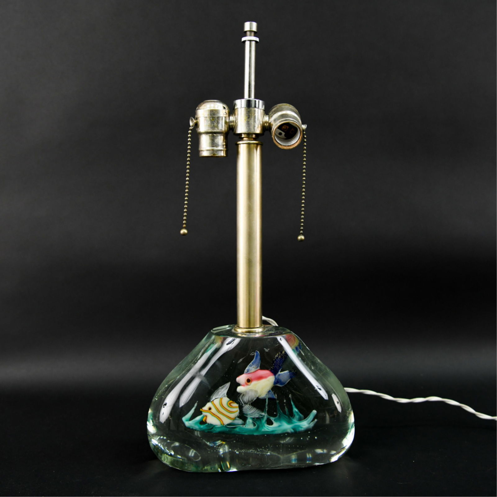 MID-CENTURY SUSPENDED GLASS FISH LAMP (1 of 8)