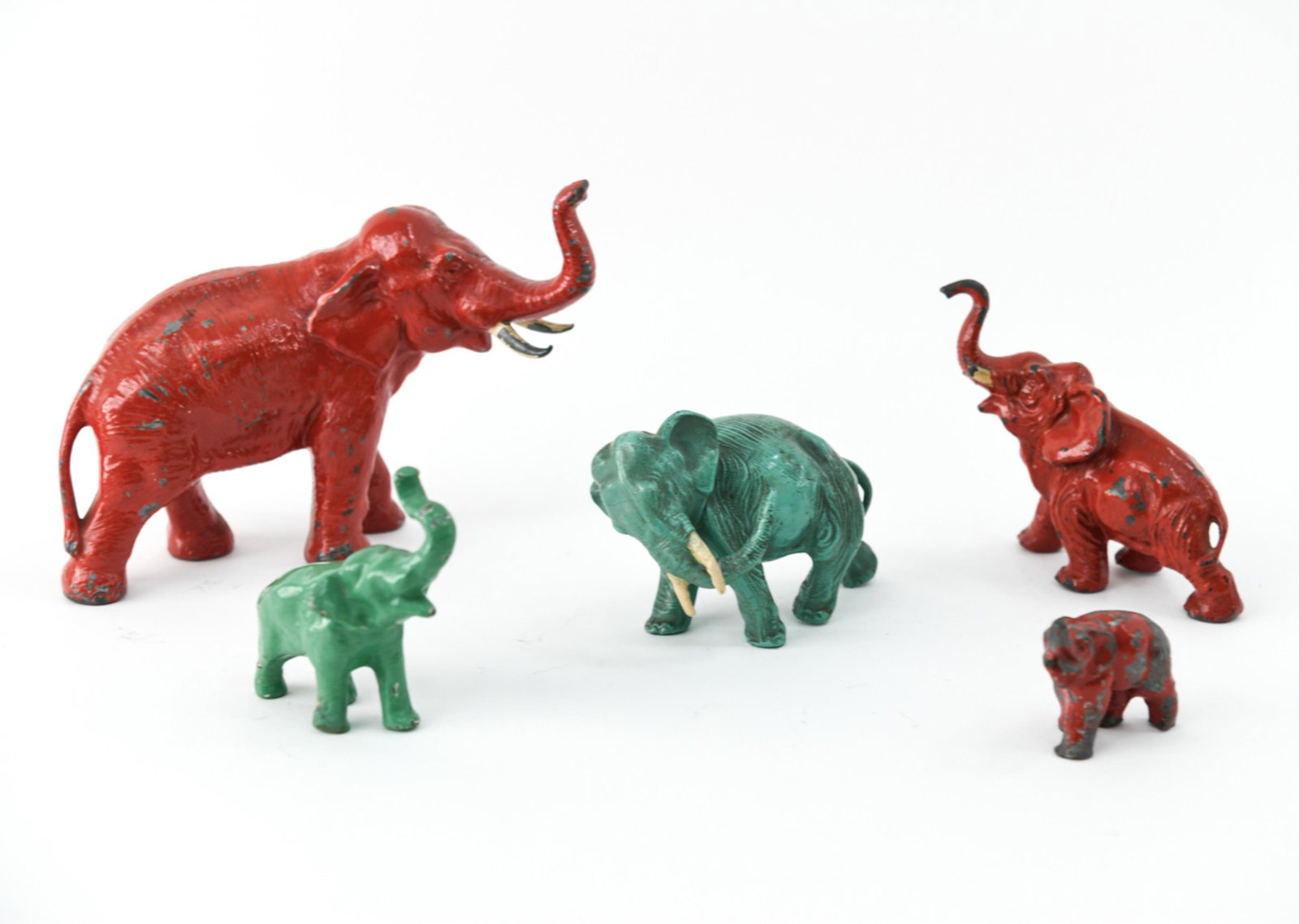 GROUPING OF METAL ELEPHANT FIGURINES (1 of 20)