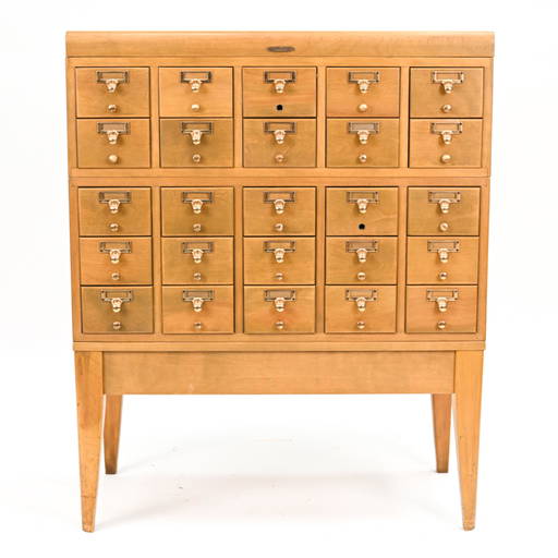 Mid Century Remington Rand Birch Card Catalog