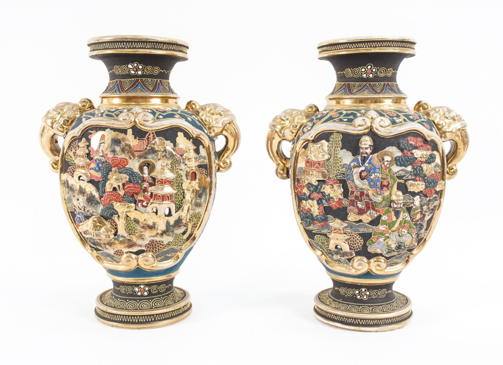 PAIR OF JAPANESE MORIAGE VASES (1 of 14)