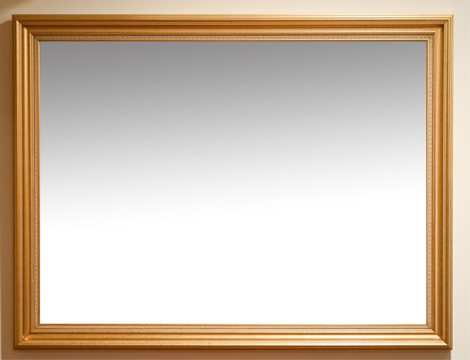 GOLD TONE FRAME WALL MIRROR (1 of 5)