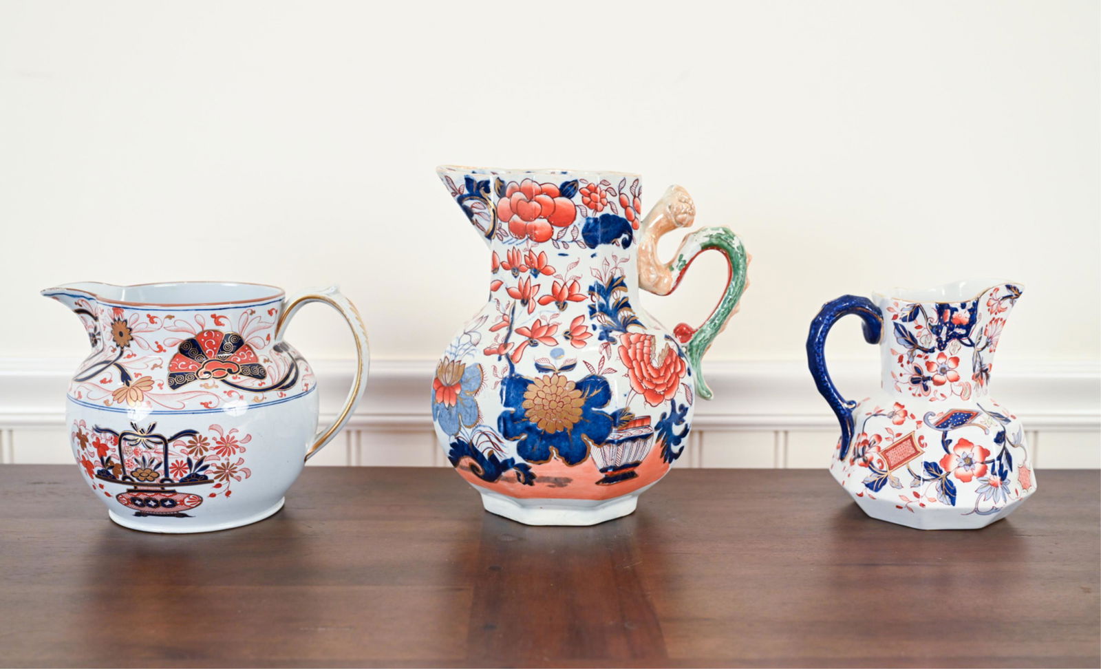 (3) CERAMIC PITCHERS INCL. ENGLISH & IMARI (1 of 12)