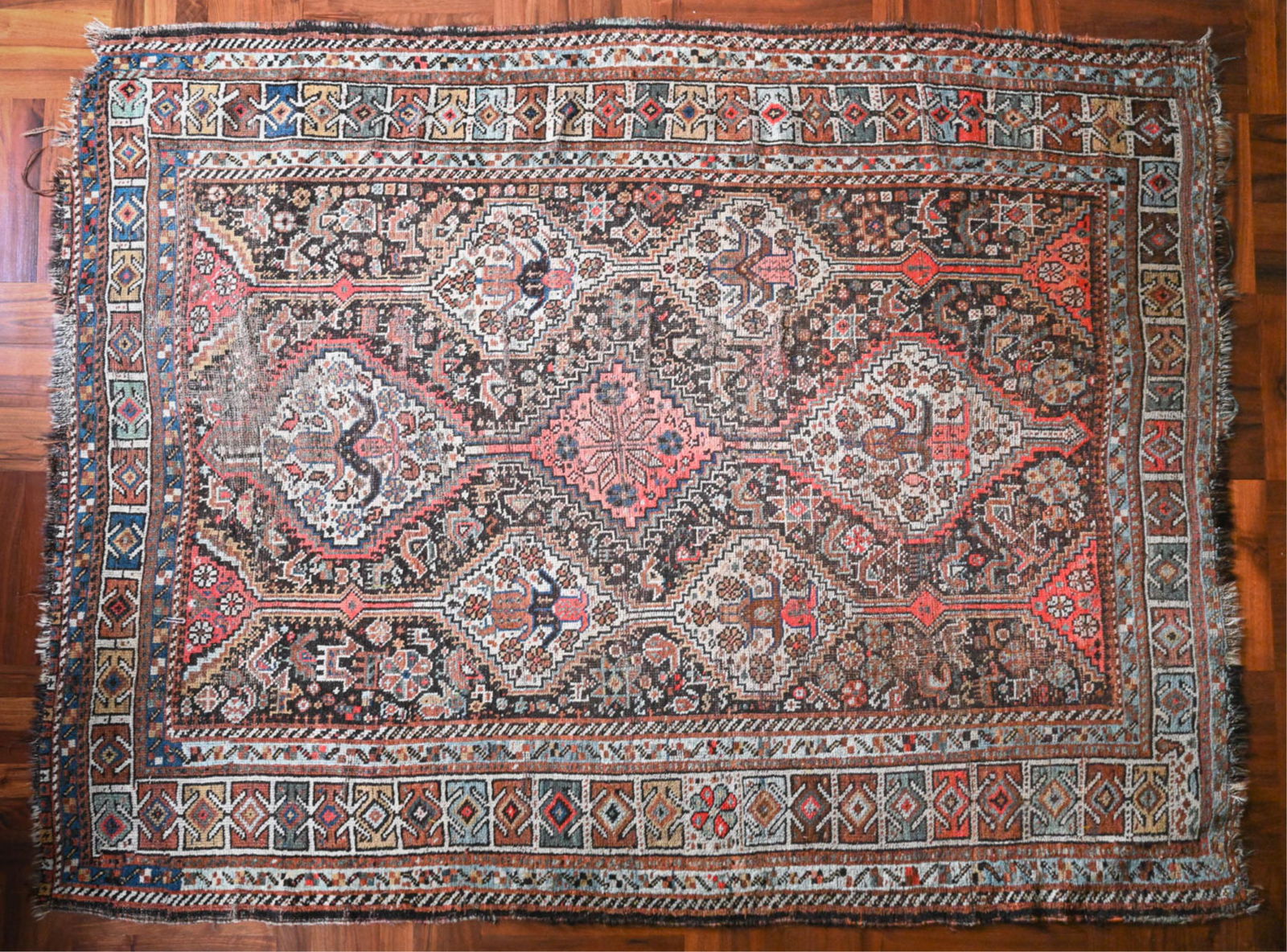 ANTIQUE KAZAK THROW RUG (1 of 7)