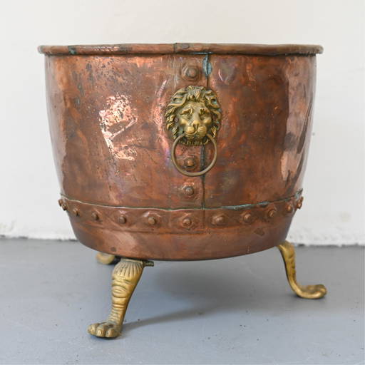 Regency Style Copper & Brass Kindling Bucket