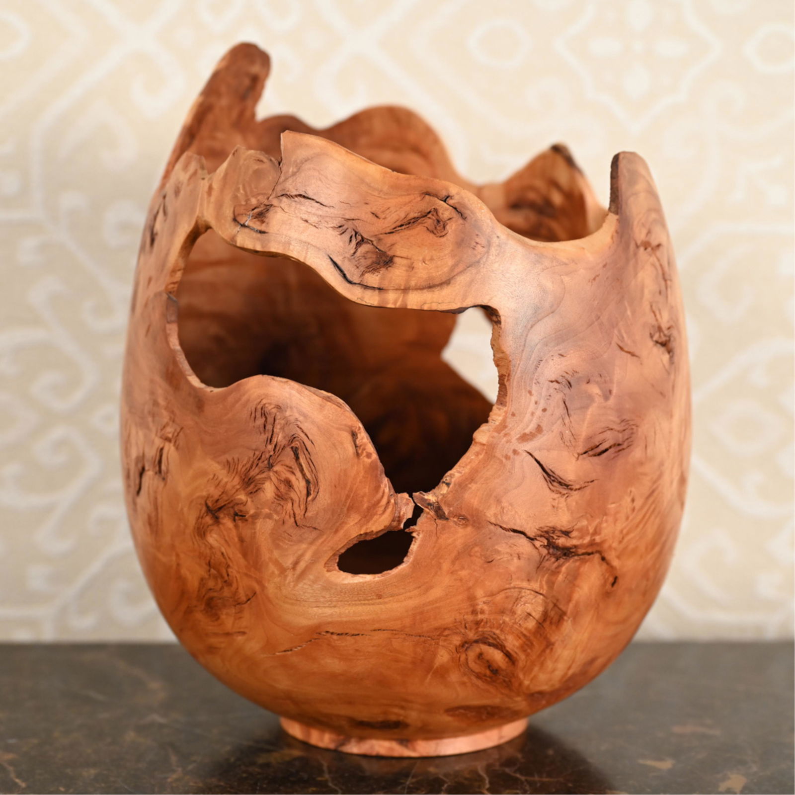 K. COX SCULPTURAL RAW EDGE BURLWOOD VESSEL (1 of 11)