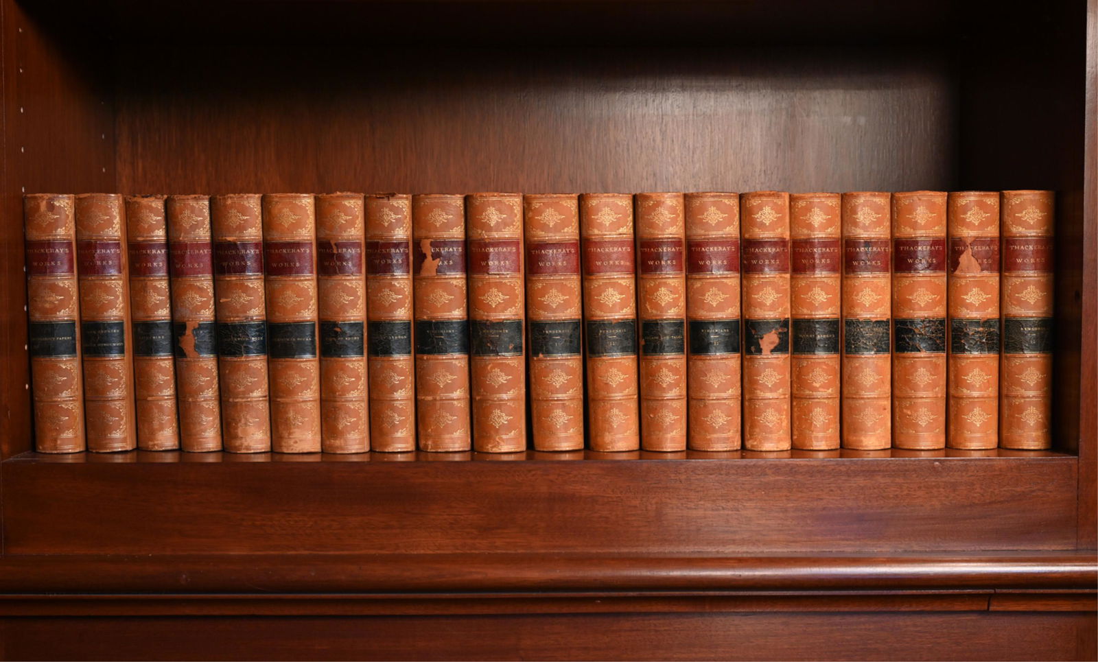 (22) VOL. THACKERAY'S WORKS LEATHER BOUND BOOKS (1 of 11)