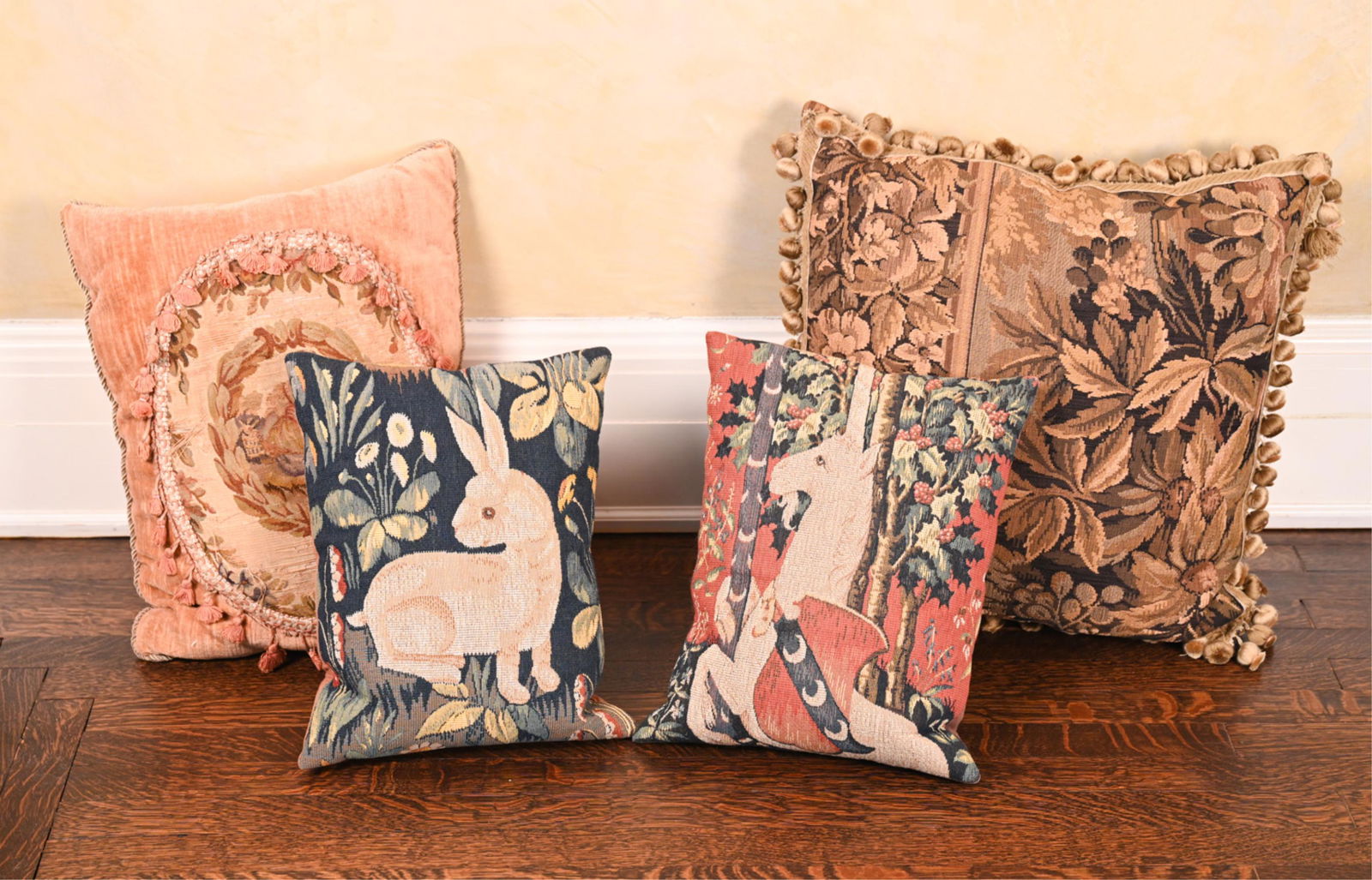 (4) CUSTOM TAPESTRY THROW PILLOWS INCL. ANTIQUE (1 of 13)
