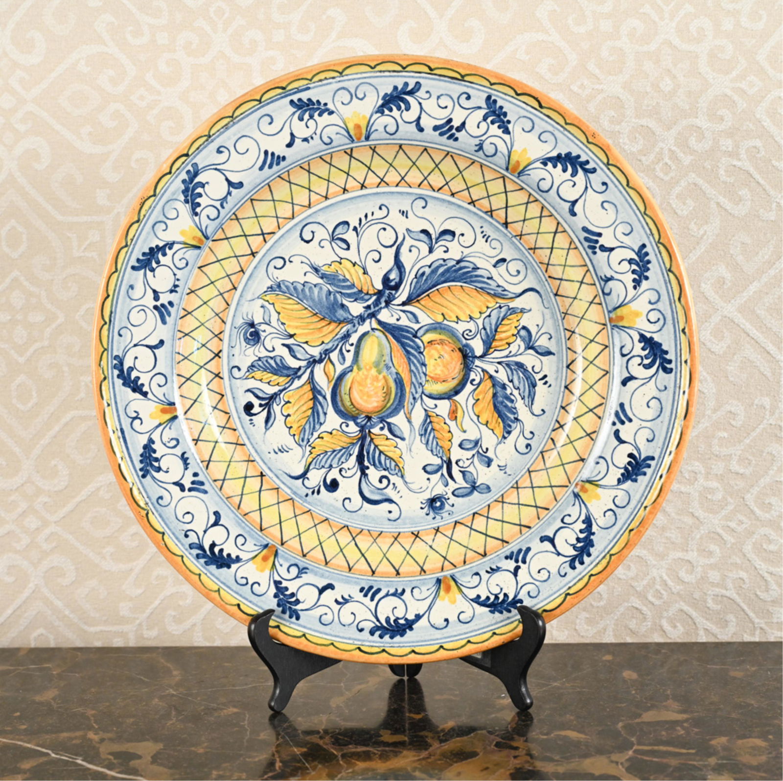 ITALIAN PAINTED CERAMIC CHARGER (1 of 10)