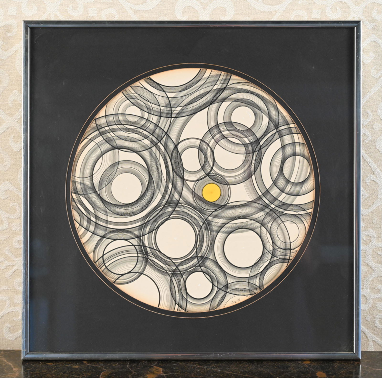 MODERN ABSTRACT CIRCLES OP-ART PRINT (1 of 10)