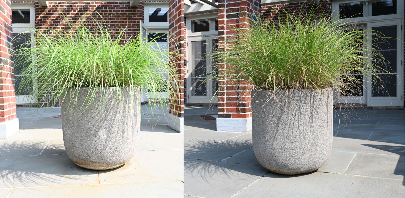 PAIR OF FAUX CEMENT OUTDOOR PLANTERS (1 of 12)