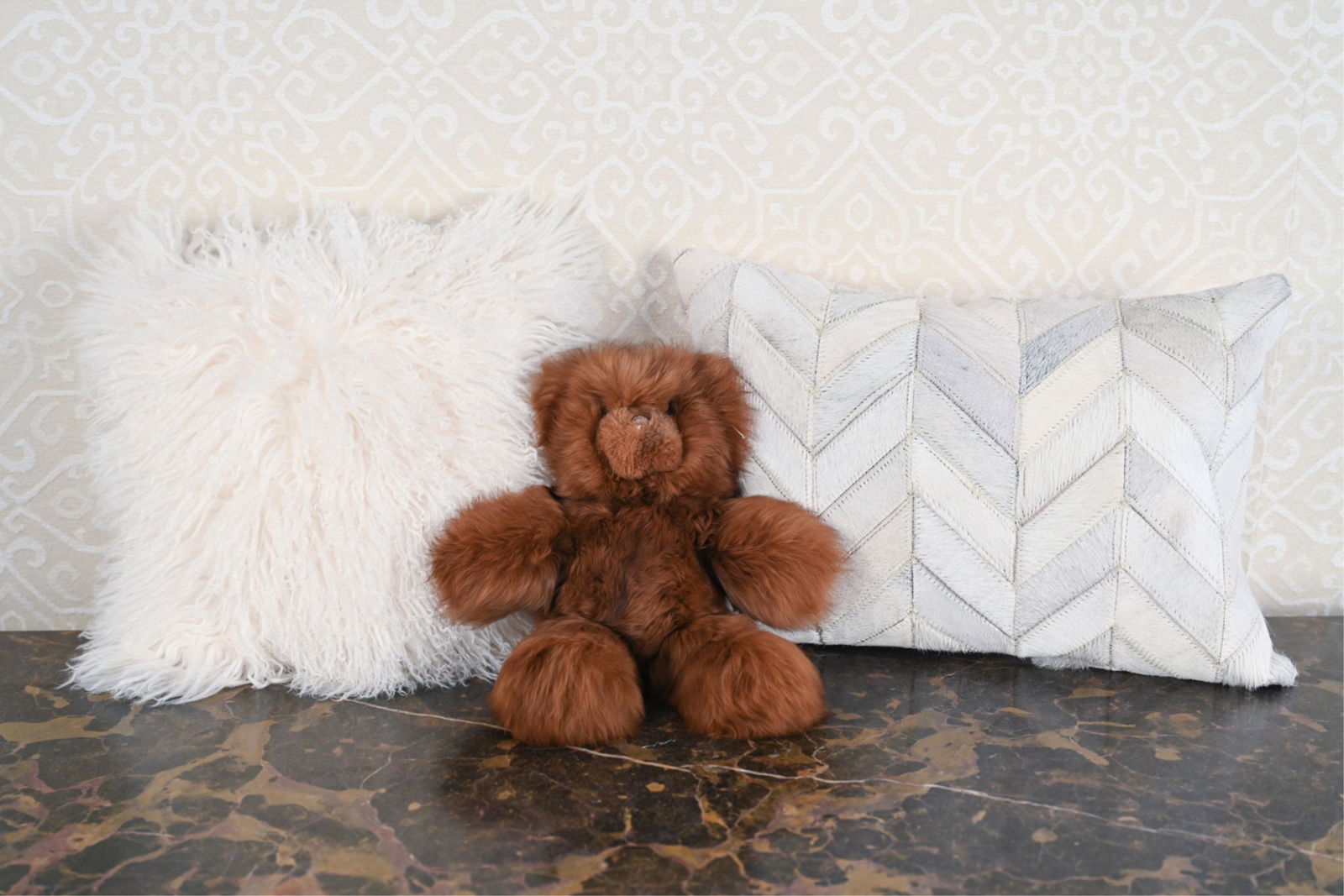 GROUPING OF PILLOWS & ALPACA FUR TEDDY BEAR (1 of 20)