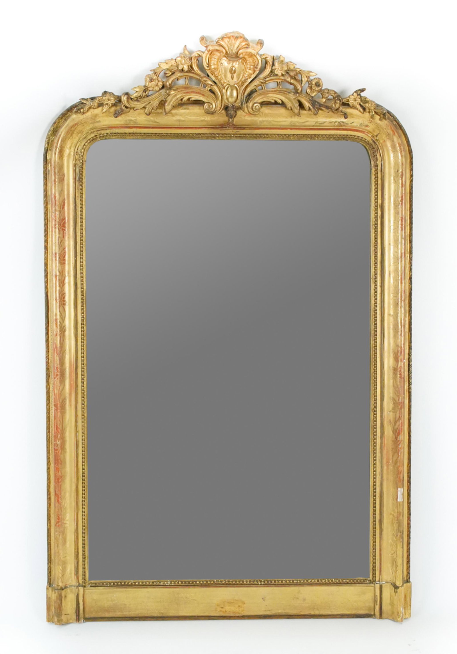 ORNATE GILT CARVED & GESSO WALL MIRROR (1 of 7)