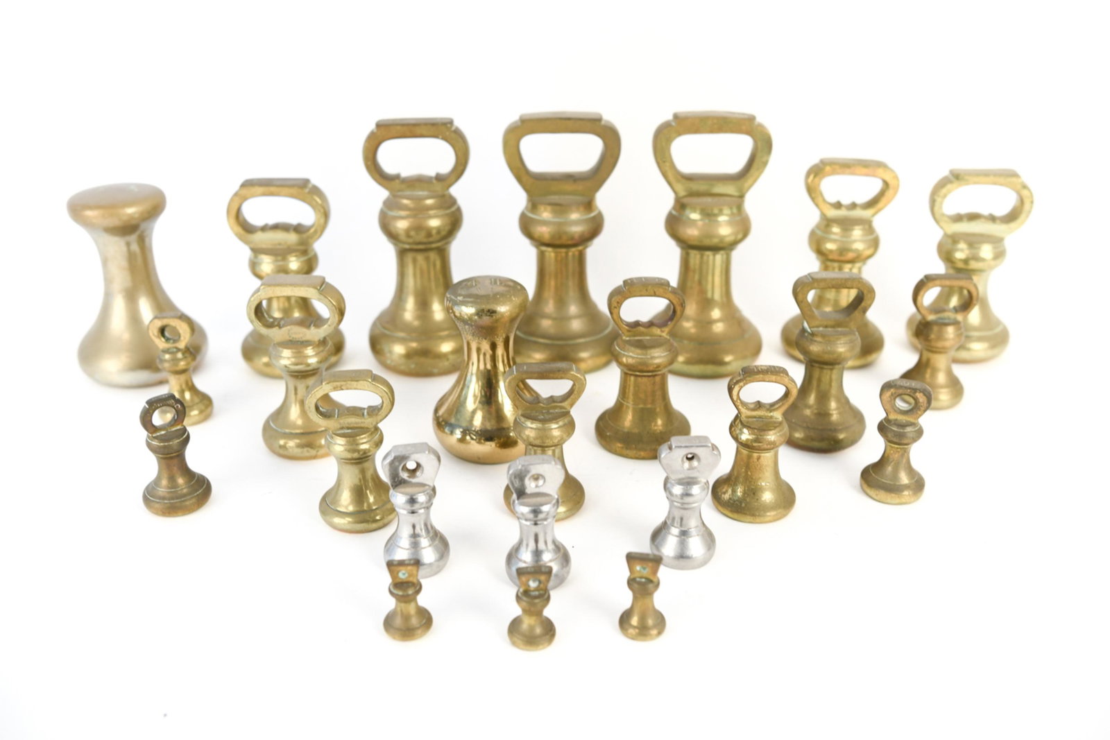 ANTIQUE BRASS APOTHECARY SCALE WEIGHT GROUPING (1 of 20)