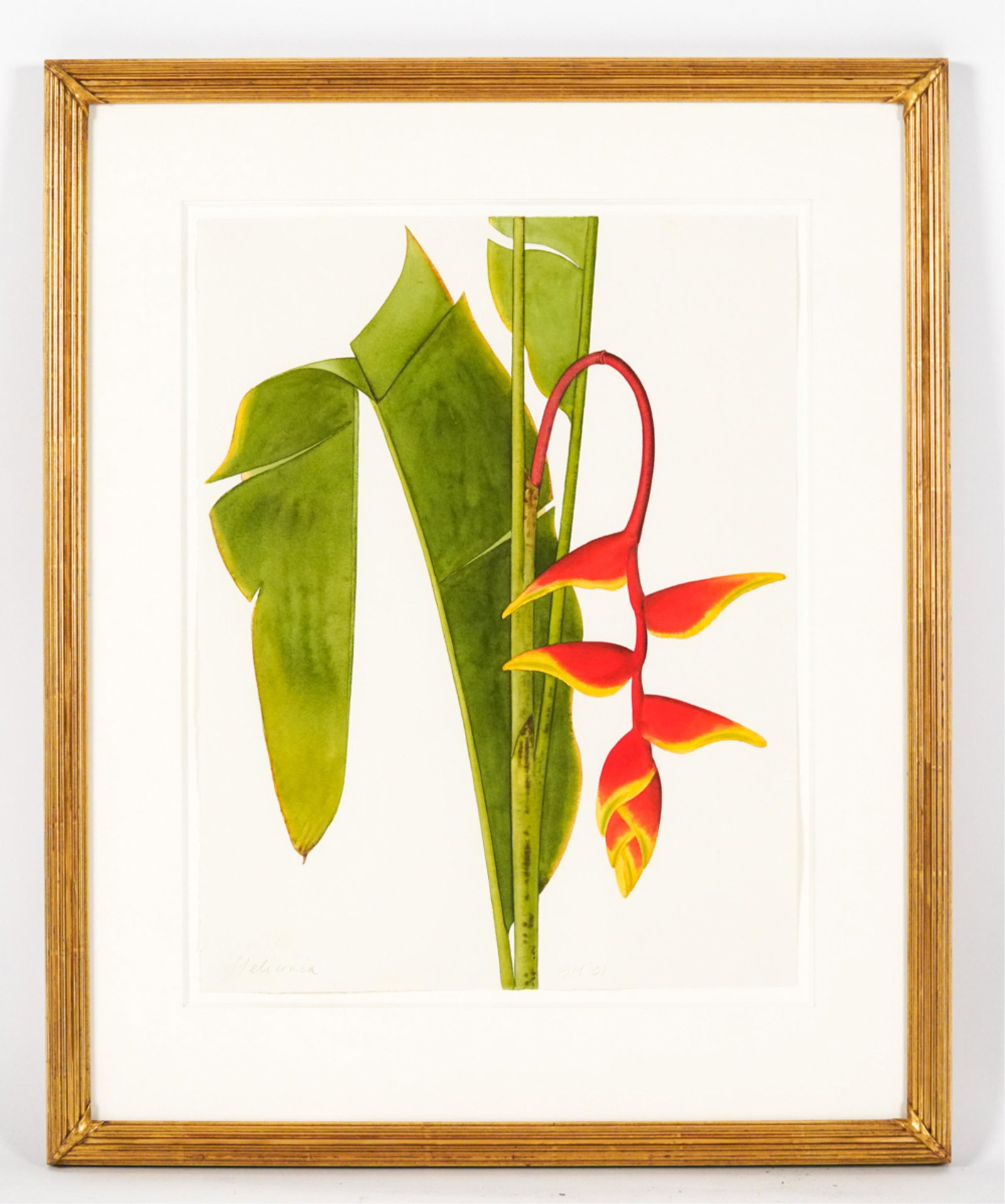 GREG HULL SIGNED BOTANICAL HELICONIA WATERCOLOR (1 of 9)