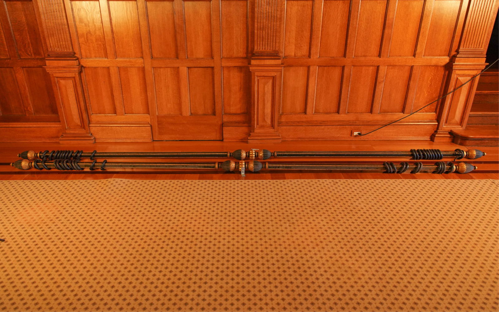 (2) VAN GREGORY BLACK & GOLD CURTAIN RODS (1 of 11)