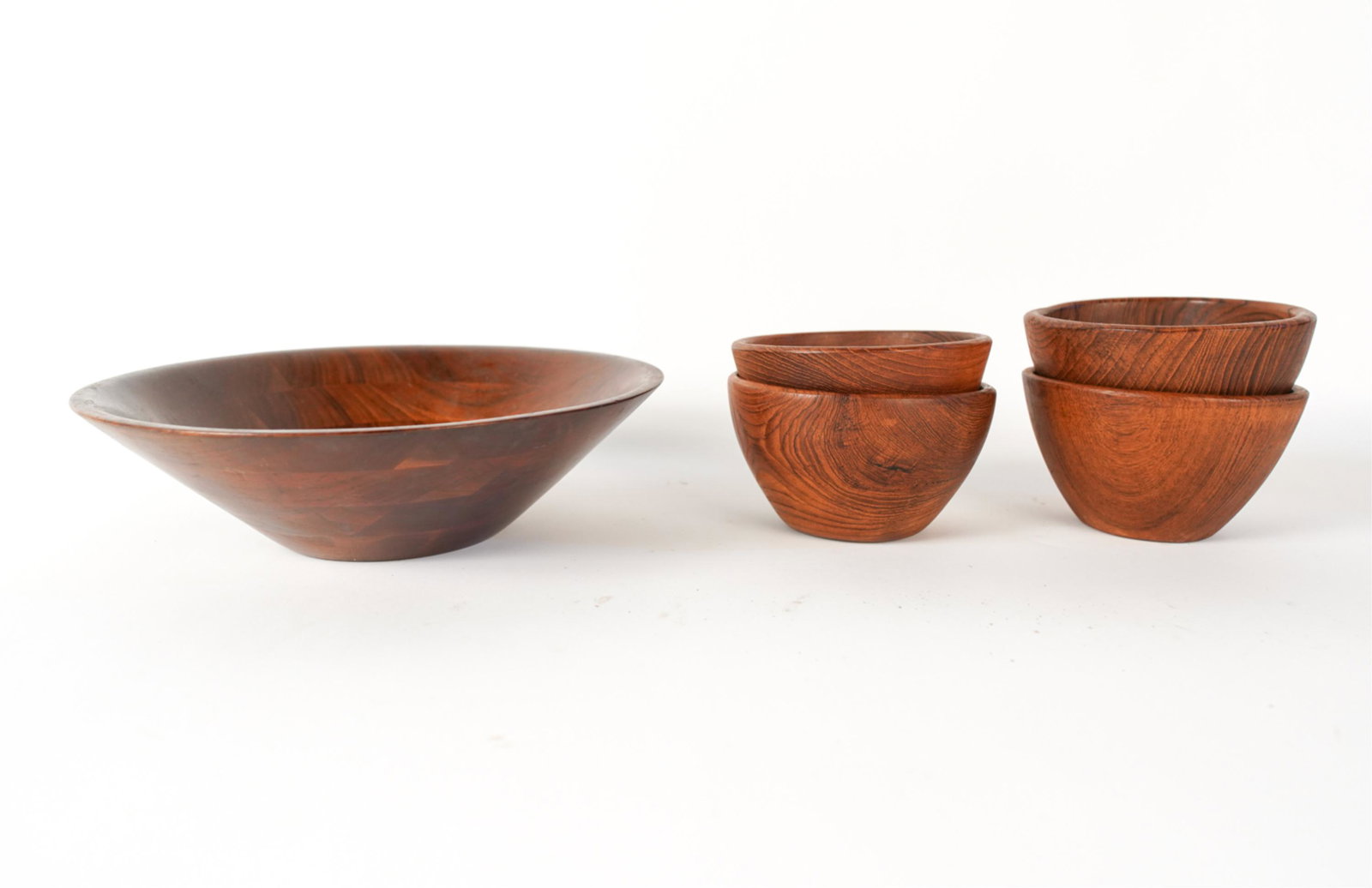 (5) HANDMADE THAI WOODEN BOWLS (1 of 9)