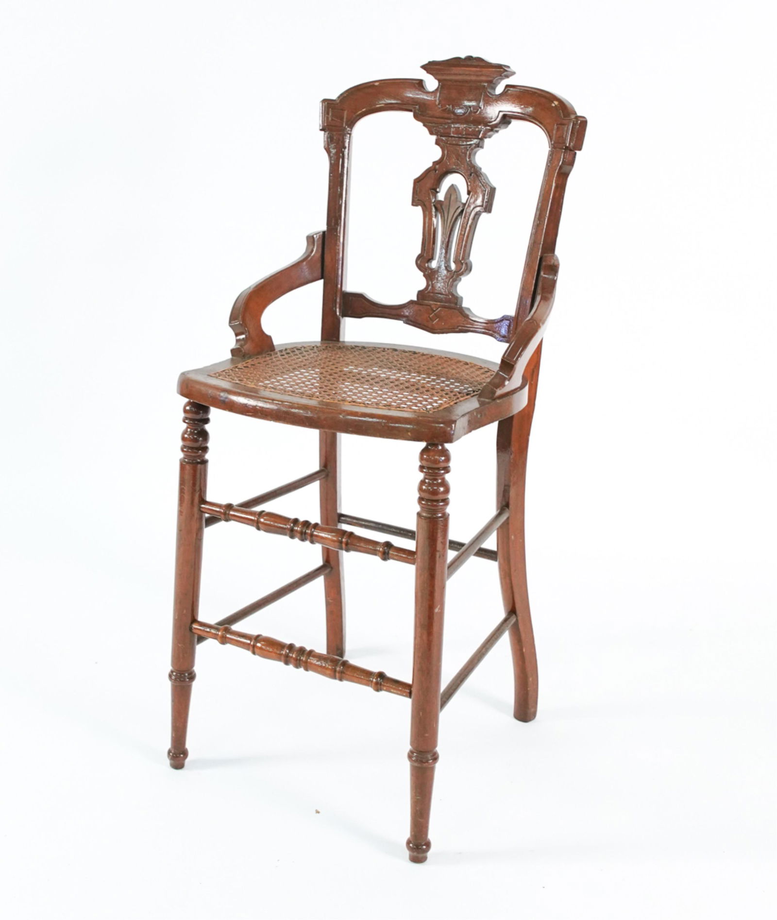 ANTIQUE EASTLAKE STYLE CARVED COUNTER HIGH CHAIR (1 of 12)